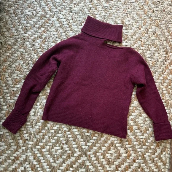 PAIGE Women's Deep Burgundy Raundi Turtleneck Sweater 70% wool